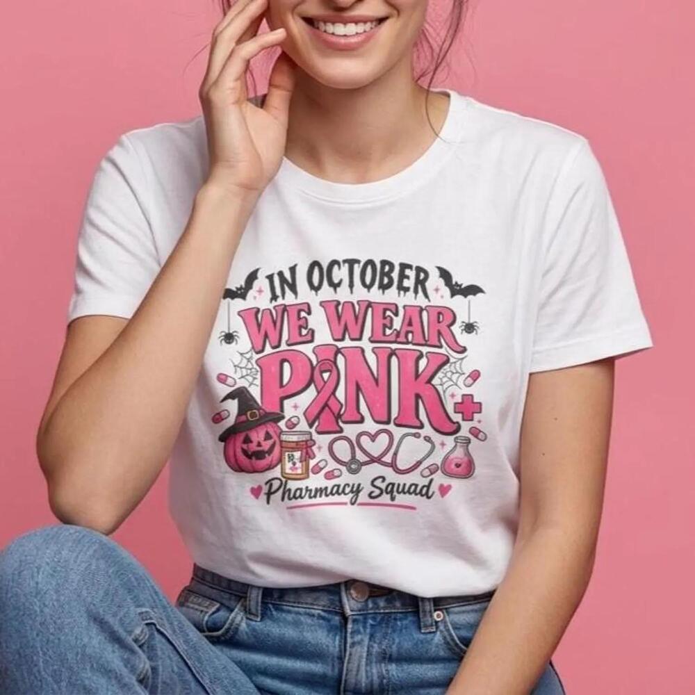 In October We Wear Shirt,  Awareness Pharmacy Tech Tee